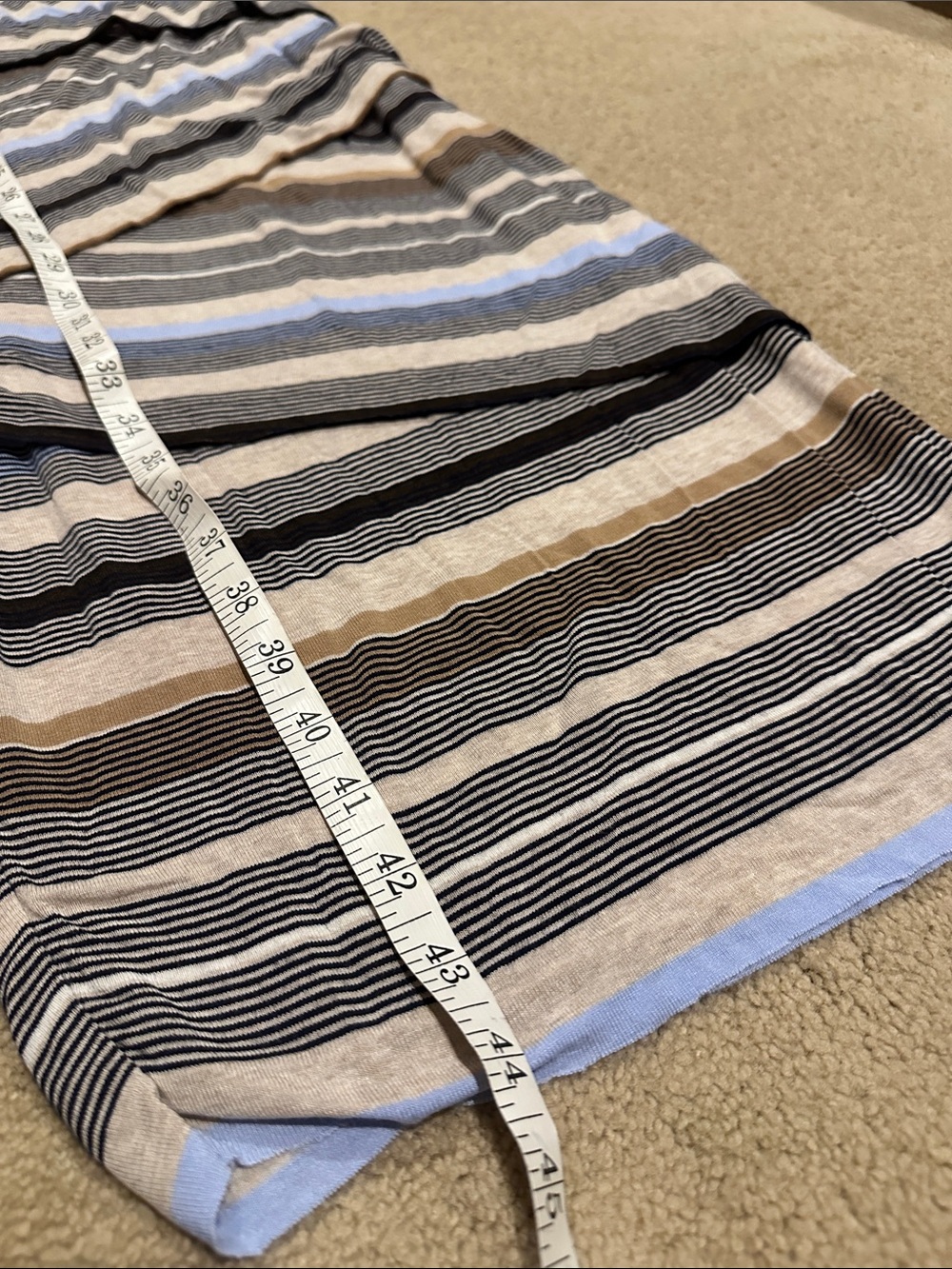 Bailey 44 Striped Layered Midi Dress in Blue, Black & Tan - Picture 5 of 7